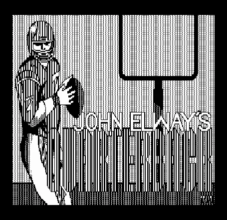 John Elway&#x27;s Quarterback PC Booter Title screen 1 (Hercules Monochrome)