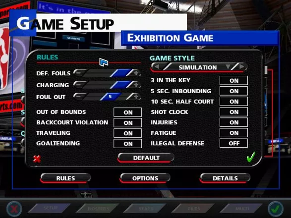 NBA Live 99 Windows Changing the rules
