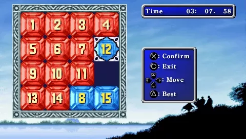 Final Fantasy PSP 15 puzzle mini-game on a ship
