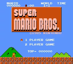 Super Mario Bros. NES Title screen