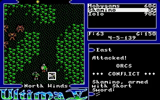 Ultima V: Warriors of Destiny Amiga Battle with Orcs