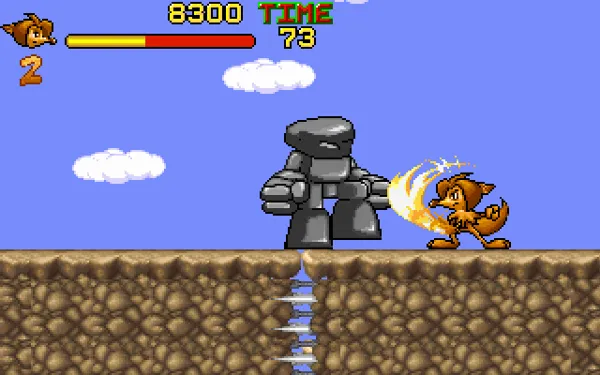 Shakii the Wolf DOS Shakii faces Rockman, level two&#x27;s mid-level boss.