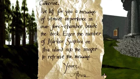 Myst PSP a letter to Catherine