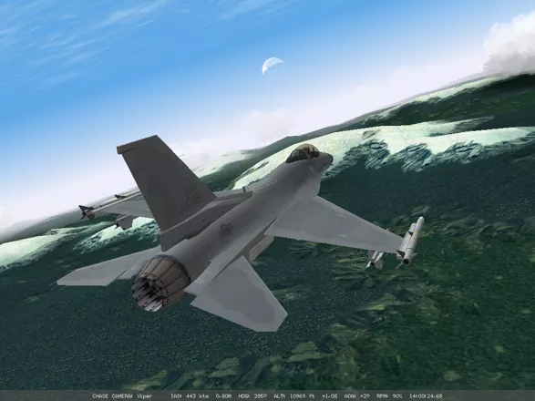 Falcon 4.0: Allied Force Windows Chase view of a Korean F-16.