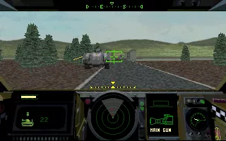 Shellshock DOS Inside the tank. This is the game&#x27;s main view.