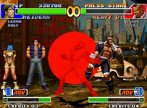 The King of Fighters &#x27;98: The Slugfest Neo Geo Heidern performs his SDM Final Bringer, absorbing Heavy D!&#x27;s remaining health: it&#x27;s the mercy blow!