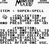 Monster Max Game Boy Super-spell