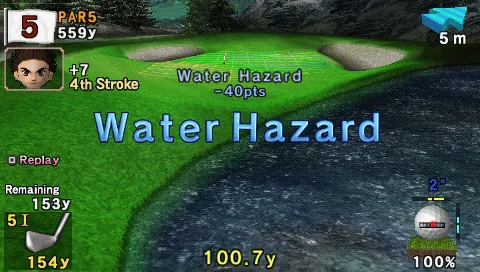 Hot Shots Golf: Open Tee PSP Water hazard