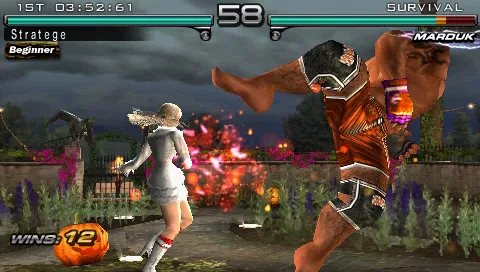 Tekken: Dark Resurrection PSP Lili vs. Marduk battle in survival mode