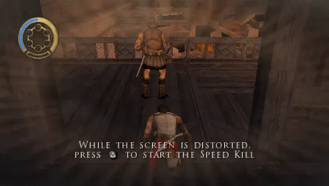 Prince of Persia: The Two Thrones PSP You can enemies fast form behind using Speed Kill.