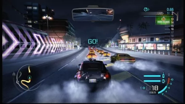 Need for Speed: Carbon Xbox 360 Starting the race wars, the only race type to include this many cars.