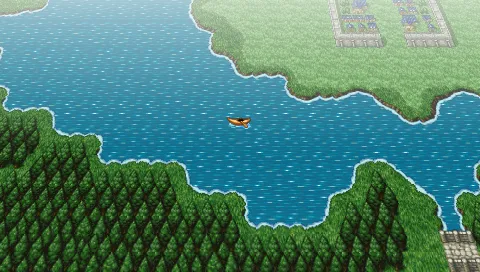 Final Fantasy II PSP Force river line on canoe