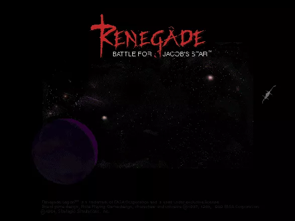 Renegade: Battle for Jacob&#x27;s Star DOS Title screen