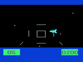 Cosmic Conflict! Odyssey 2 Shooting a battle frigate.