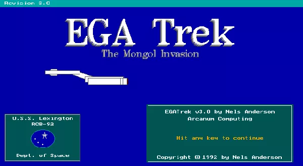 EGA Trek DOS Title Screen