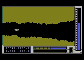 Lunar Leeper Atari 8-bit Flying through a narrow tunnel