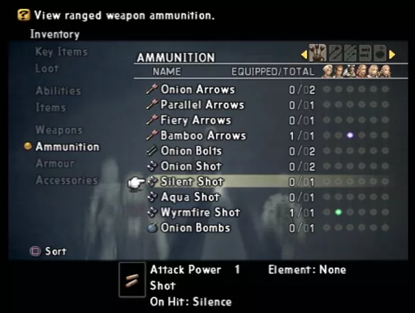 Final Fantasy XII PlayStation 2 Ammunition list