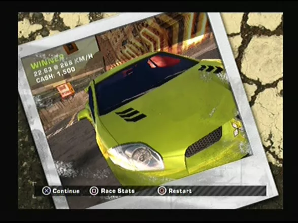 Need for Speed: Most Wanted PlayStation 2 Shot after winning a drag race