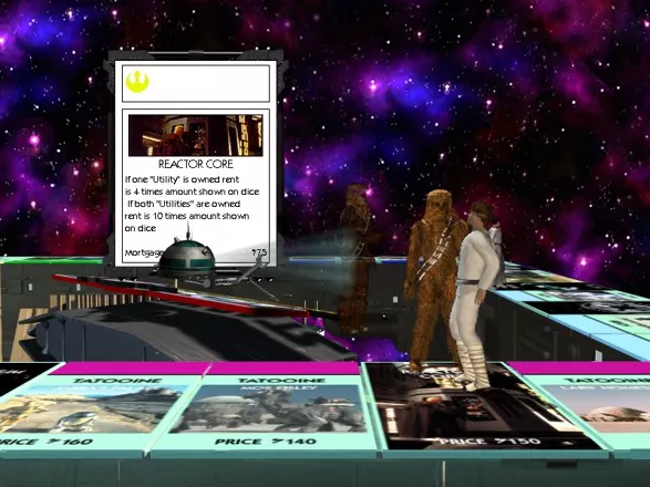 Star Wars: Monopoly Windows Luke Skywalker paying rent for Death Star central core to Chewbacca... Weird? No. Monopoly.