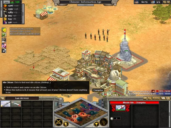 Rise of Nations: Thrones &#x26; Patriots Windows Launching a nuclear weapon.