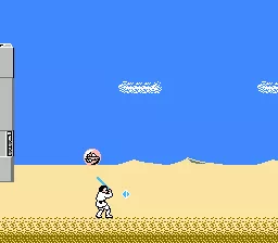 Star Wars NES Pick up that icon to use your Landspeeder.