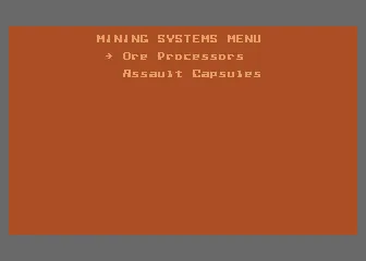 Universe Atari 8-bit The mining systems menu