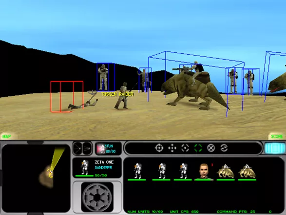 Star Wars: Force Commander Windows Some very foolish Tusken Raiders attack your unit.