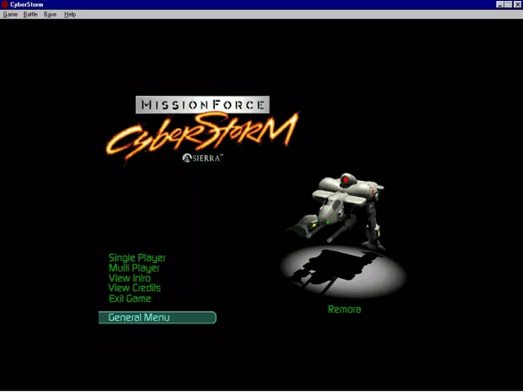 MissionForce: CyberStorm Windows Main menu