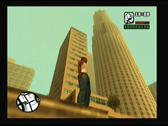 Grand Theft Auto: San Andreas PlayStation 2 I could skydive whole day from that building, nothing is more fun than that - remember to drop dead because then you don&#x27;t have to wait for new parachute