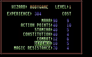 Lords of Chaos Commodore 64 When designing your own wizard, you can spend exp. points on his attributes...