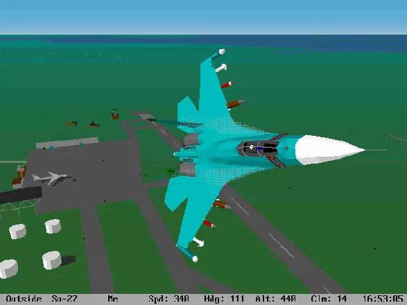 Su-27 Flanker DOS Vapor trails appear during high-g turns.
