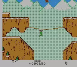 Cliffhanger NES Crossing the rope bridge