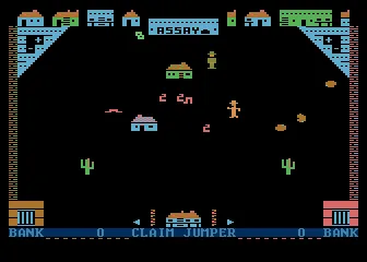 Claim Jumper Atari 8-bit Gameplay; lots of snakes and tumbleweeds to avoid!