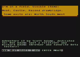 Sorcerer of Claymorgue Castle Atari 8-bit I want to enter the moat.