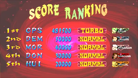 Darkstalkers Chronicle: The Chaos Tower PSP Highscores