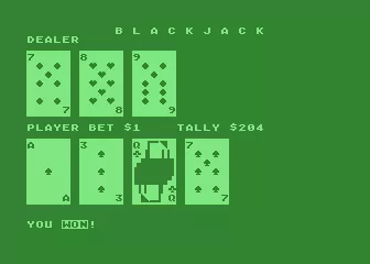 Blackjack Atari 8-bit I won