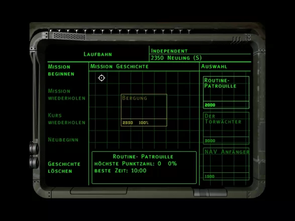 Independence War: The Starship Simulator Windows The mission screen