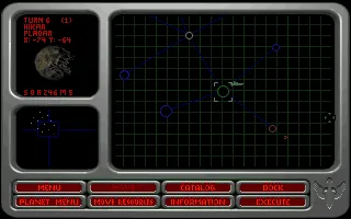 Wing Commander: Armada DOS Enemy is painted red.