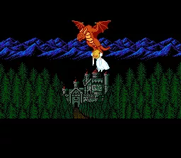 Castle of Dragon NES The princess is abducted in the dark of night.