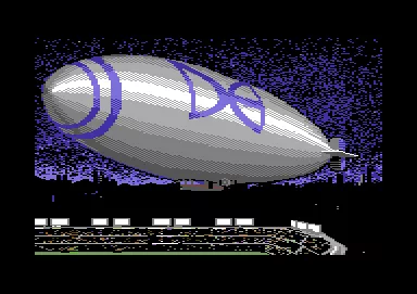 ABC Monday Night Football Commodore 64 The Data East blimp flies over the stadium