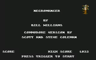 Necromancer Commodore 64 Title screen and credits