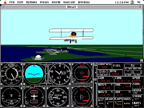 Microsoft Flight Simulator (v4.0) Macintosh The Sopwith Camel, a vintage biplane