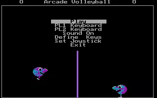 Arcade Volleyball DOS Menu