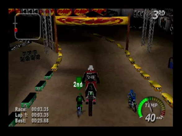 Excitebike 64 Nintendo 64 A big jump on a stadium track
