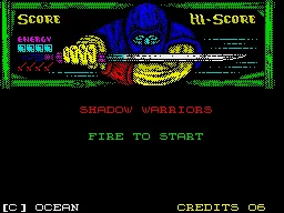 Ninja Gaiden ZX Spectrum Press fire to start.