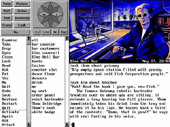 Frederik Pohl&#x27;s Gateway DOS Meeting Thom in the Blue Hell Bar