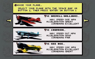 The Rocketeer DOS Choose your plane