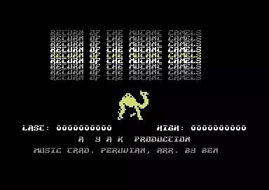 Return of the Mutant Camels Commodore 64 Title screen