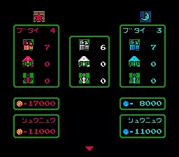 Famicom Wars NES Information on the type of strategic points held and the money income.