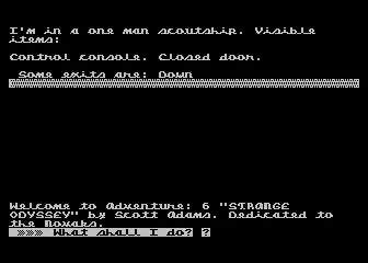 Strange Odyssey Atari 8-bit Title screen and game start